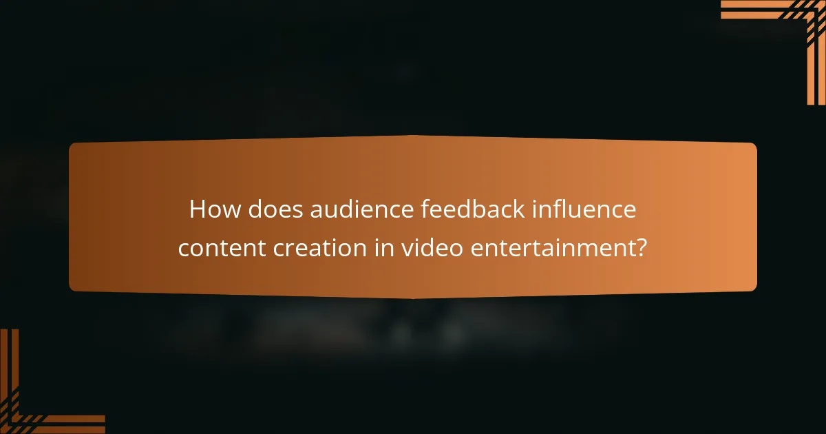 How does audience feedback influence content creation in video entertainment?