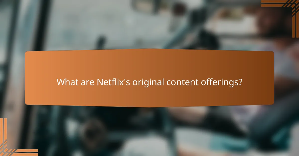 What are Netflix's original content offerings?