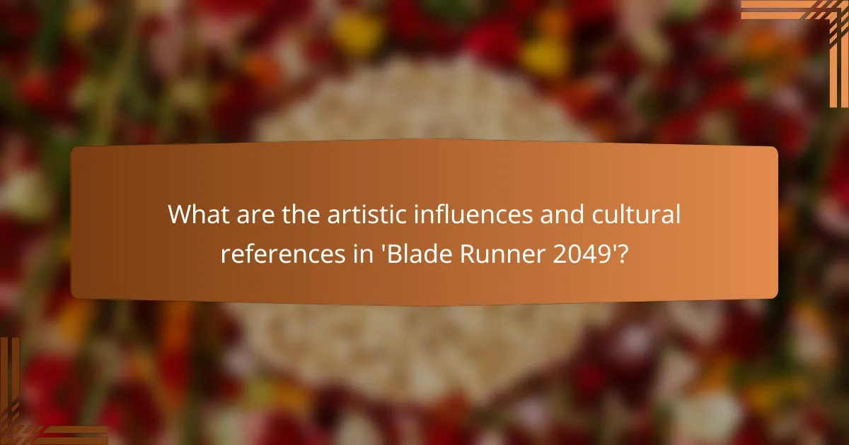 What are the artistic influences and cultural references in 'Blade Runner 2049'?