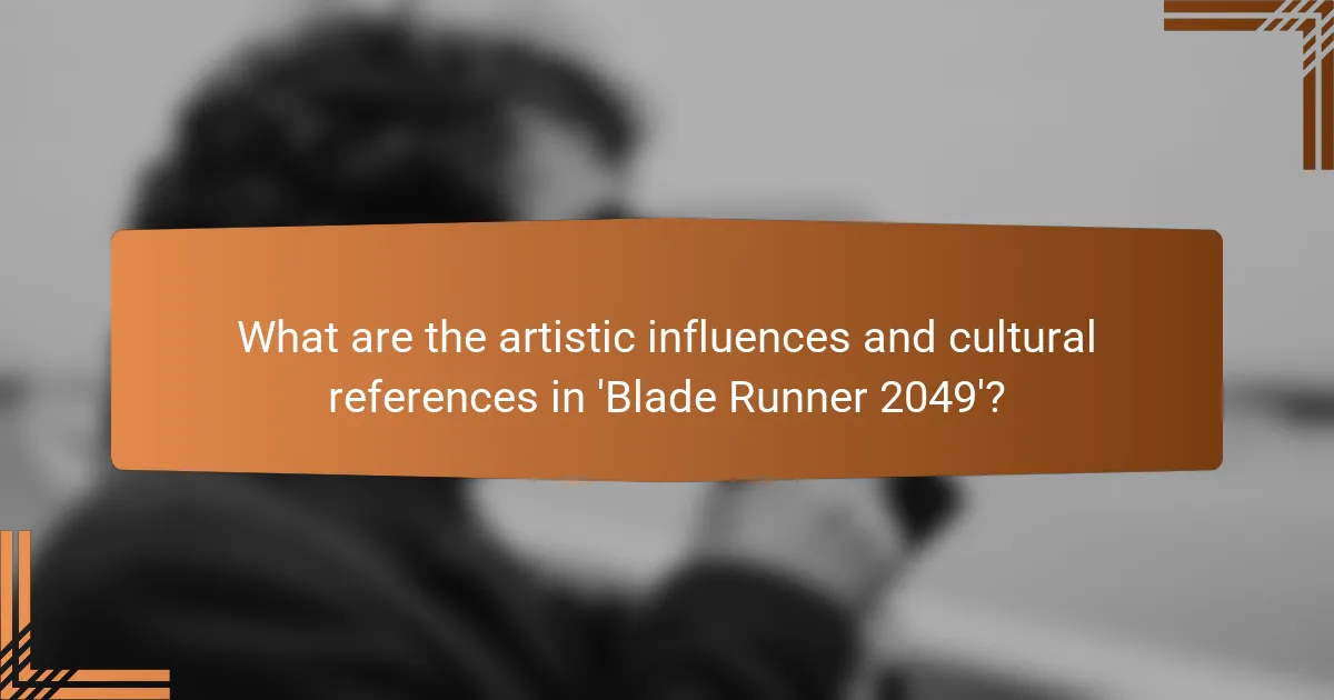 What are the artistic influences and cultural references in 'Blade Runner 2049'?