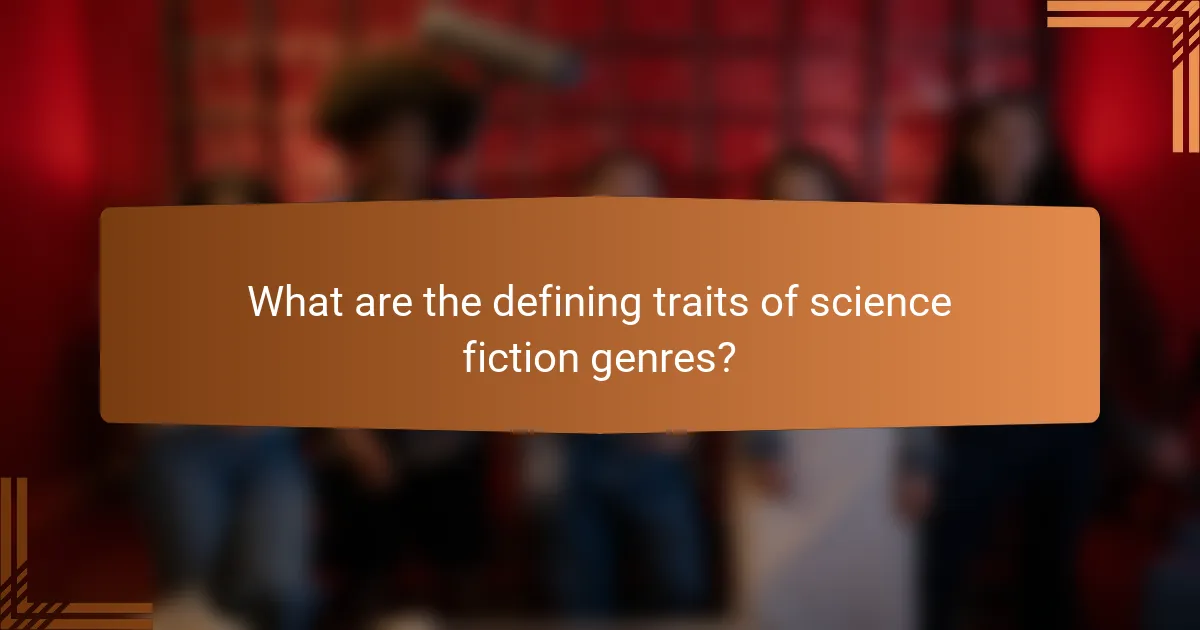What are the defining traits of science fiction genres?
