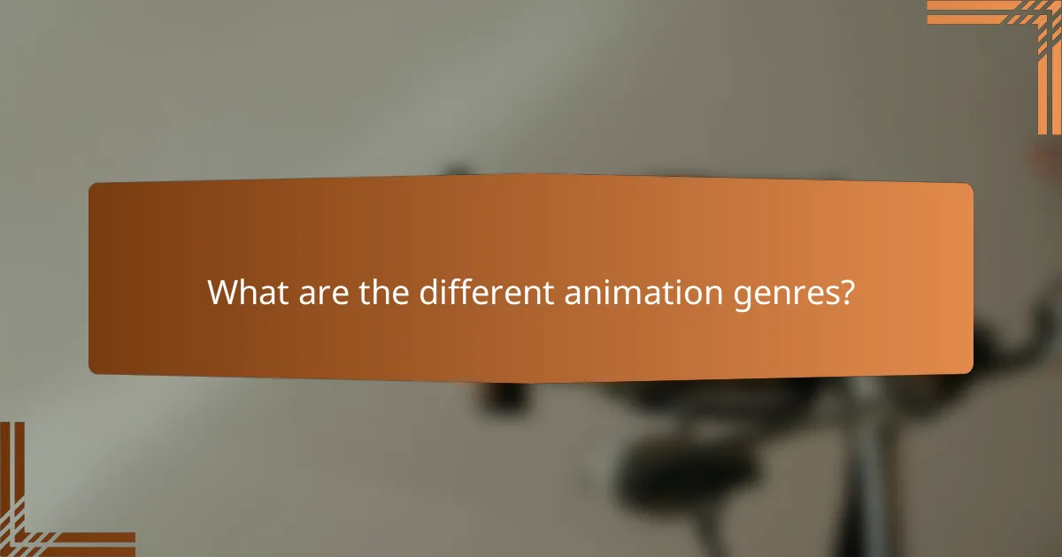 What are the different animation genres?