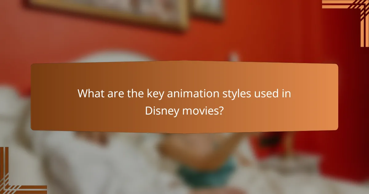 What are the key animation styles used in Disney movies?