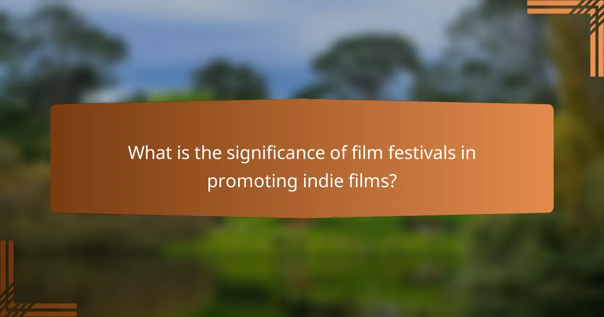 What is the significance of film festivals in promoting indie films?