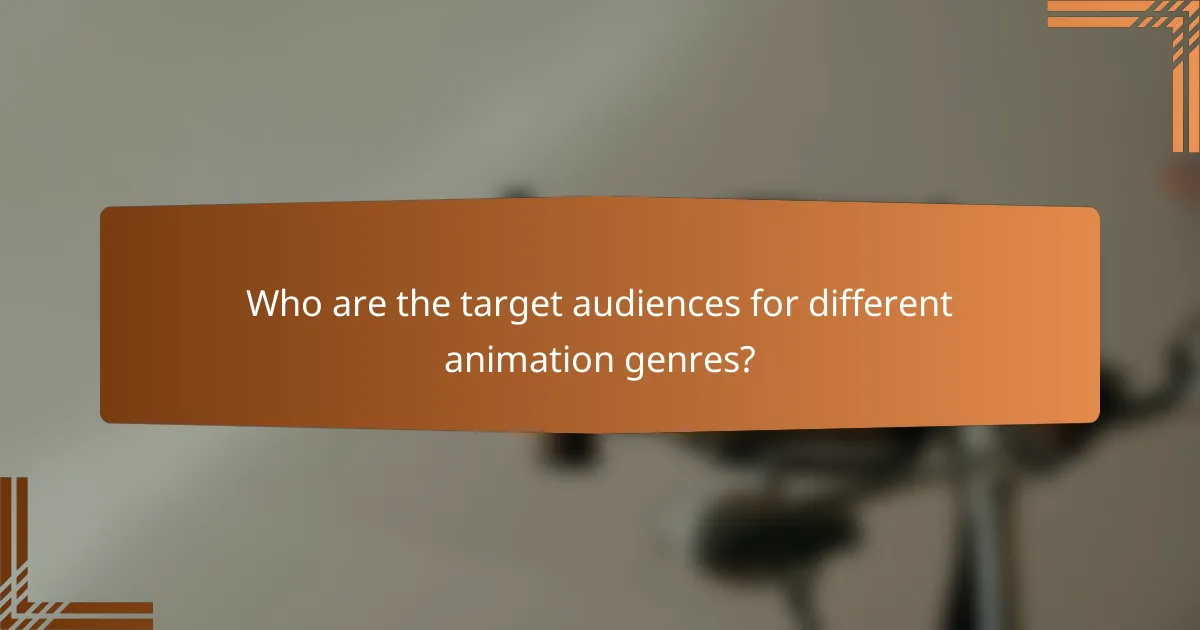 Who are the target audiences for different animation genres?